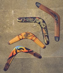 Figure 1: Traditional boomerangs from Australia.